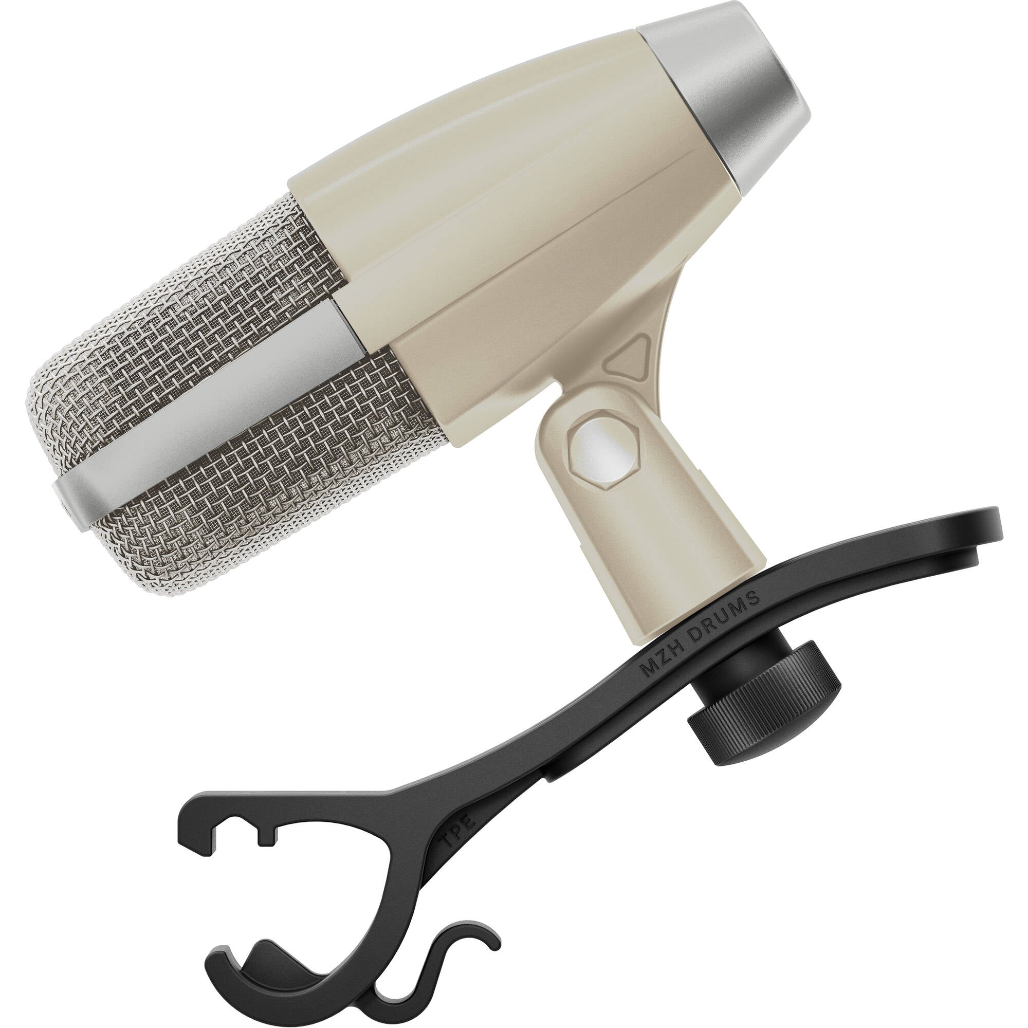 Sennheiser MD 421 Kompakt 80th Edition Cardioid Dynamic Microphone with Drum Clamp (Gray/Cream)