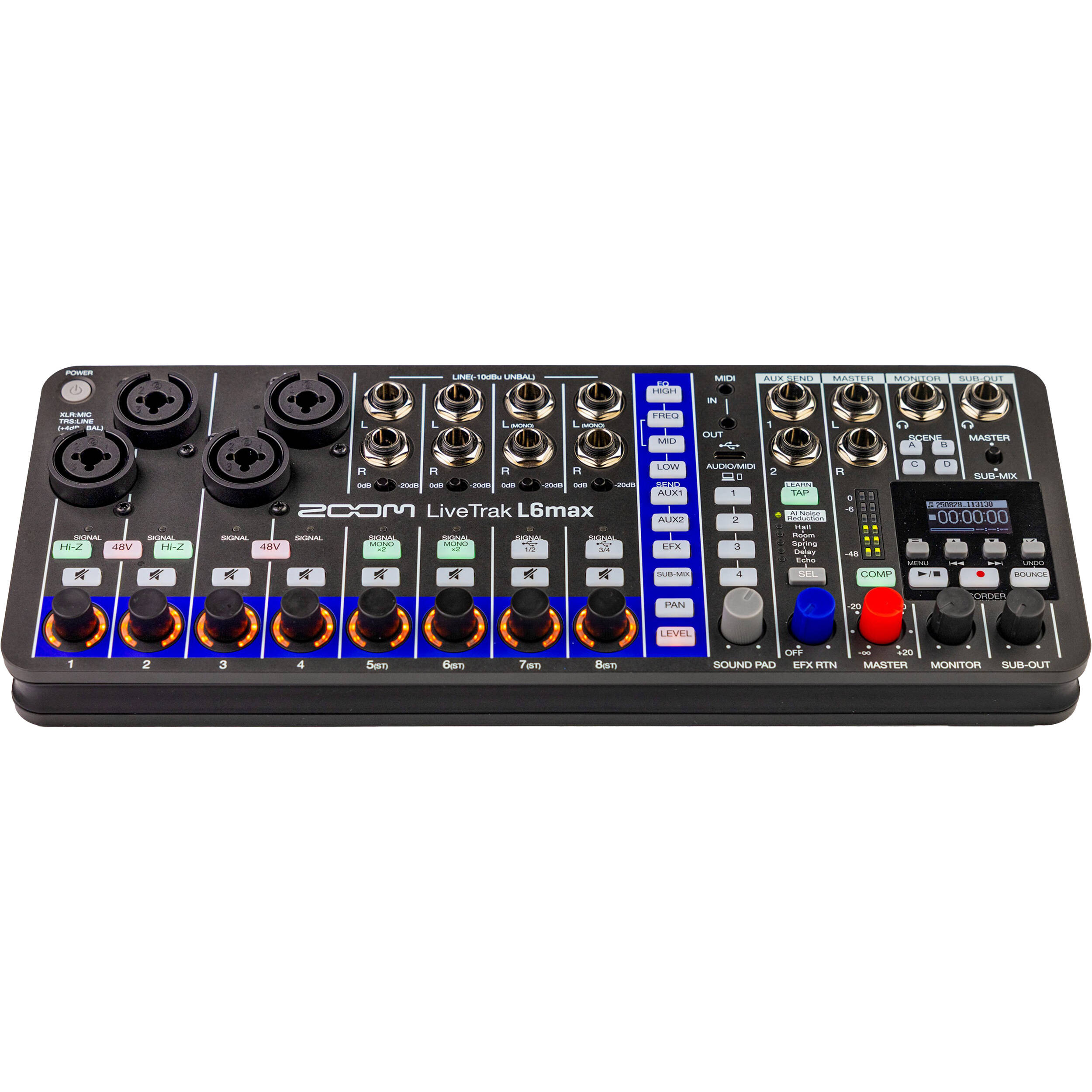 Zoom LiveTrak L6max Portable 12-Channel Mixer and Recorder