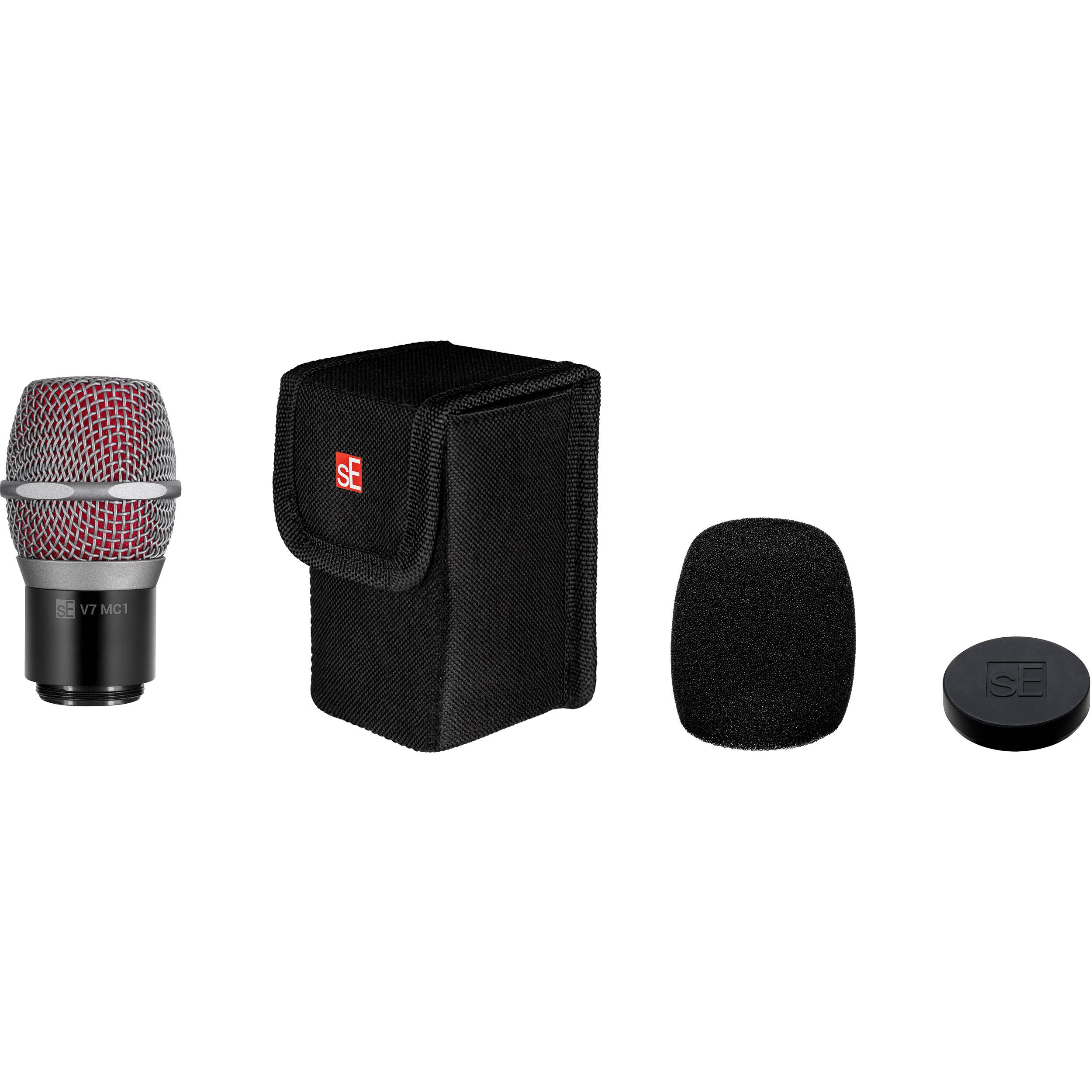 sE Electronics V7 MC1 Supercardioid Dynamic Microphone Capsule with MP03 Pouch (Black and Red)