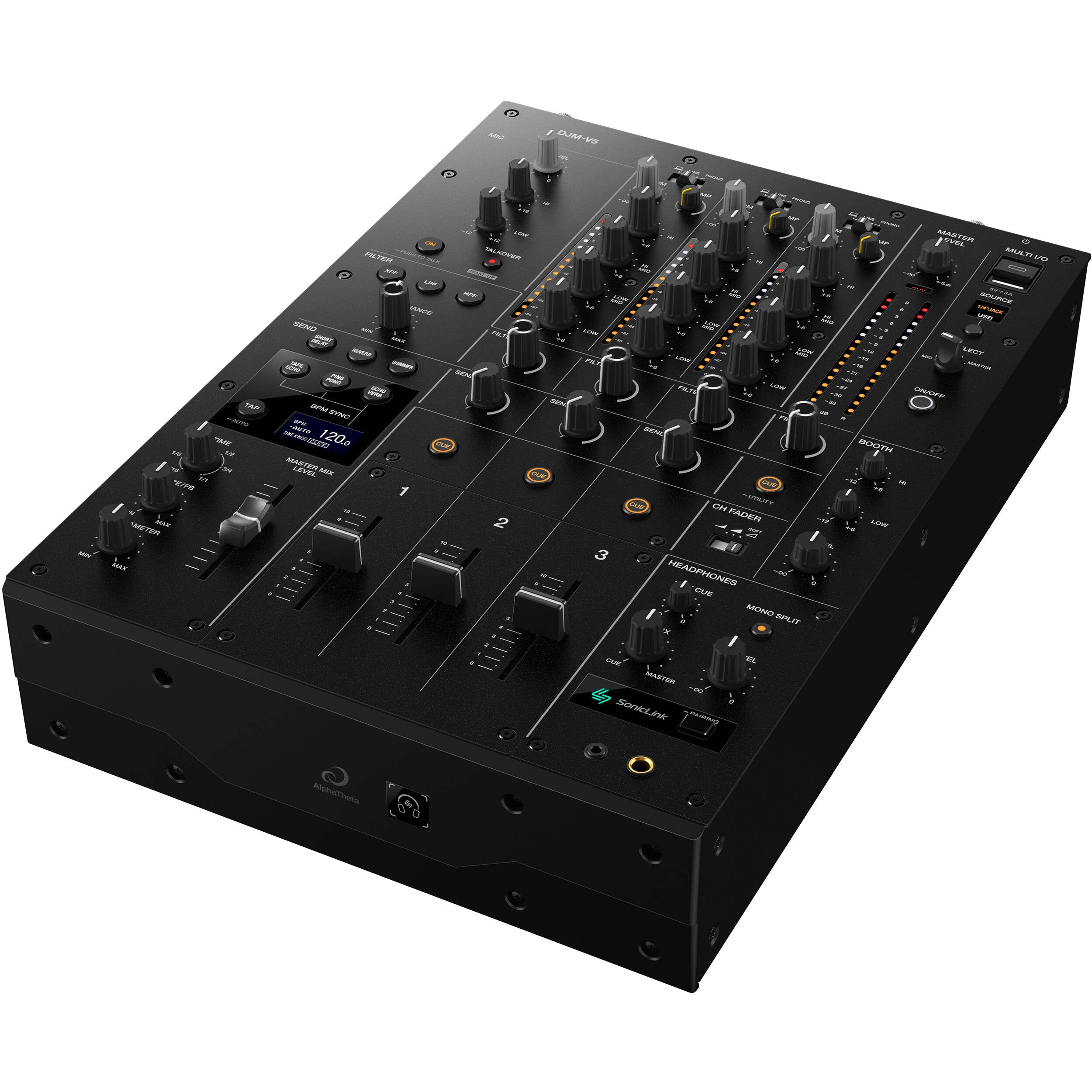 AlphaTheta DJM-V5 3-Channel Professional DJ Mixer (Black)