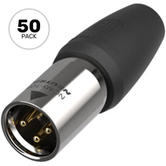 Neutrik NC3MX1-TOP Heavy-Duty Male 3-Pin XLR Cable Connector IP65 and UV Rated (Box of 50) Image 1