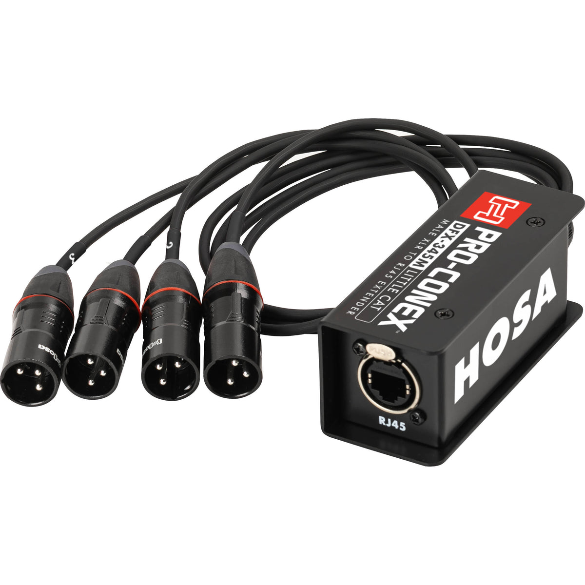 Hosa DFX-345M Pro-Conex Little Cat Breakout Snake (RJ45 to 4x Male XLR)