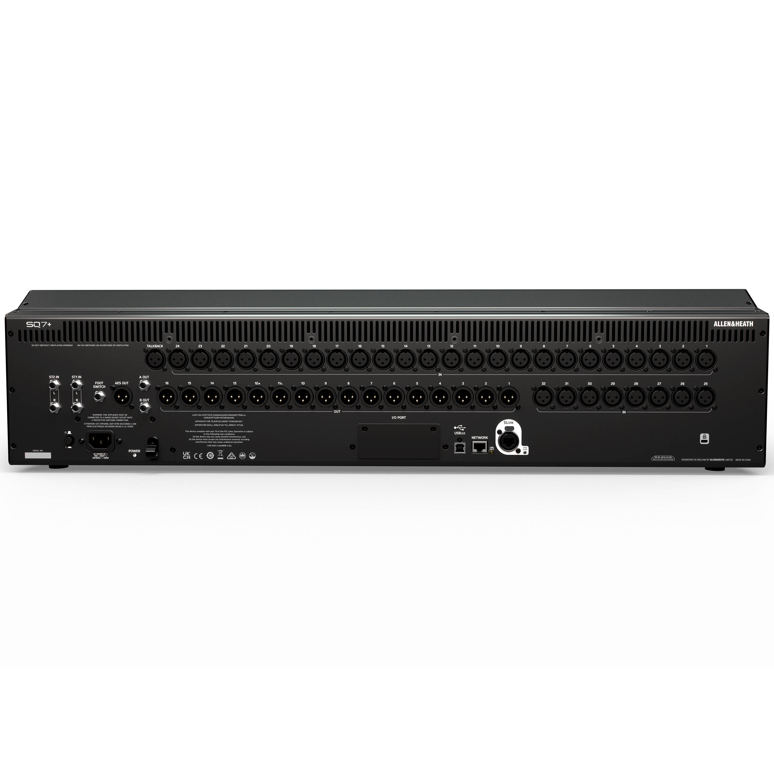 Allen & Heath SQ7+ 48-Input 36-Bus Digital Mixer with 32+1 Motorized Faders and RackUltra FX