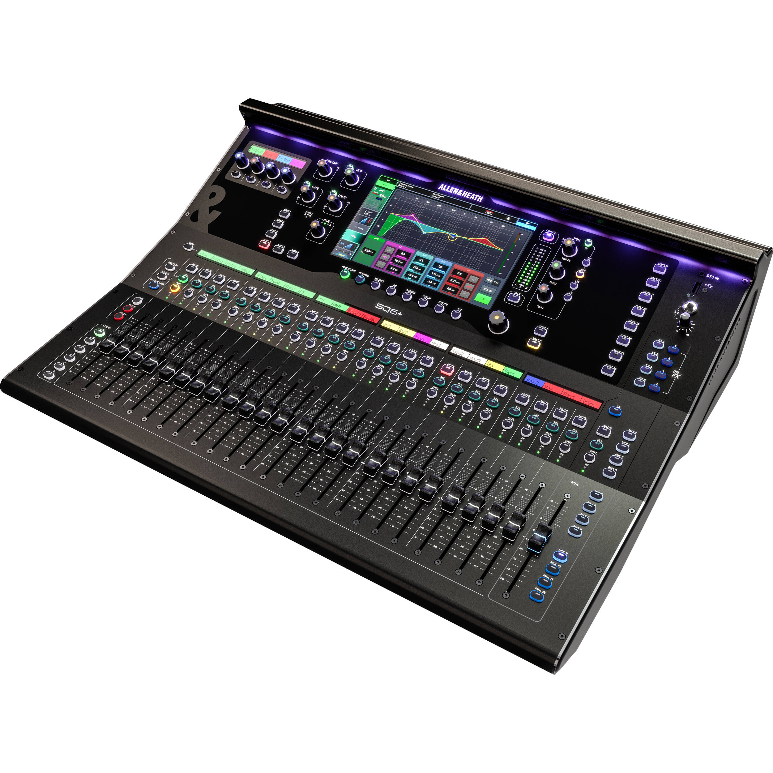 Allen & Heath SQ6+ 48-Input 44-Bus Digital Mixer with 24+1 Motorized Faders and RackUltra FX