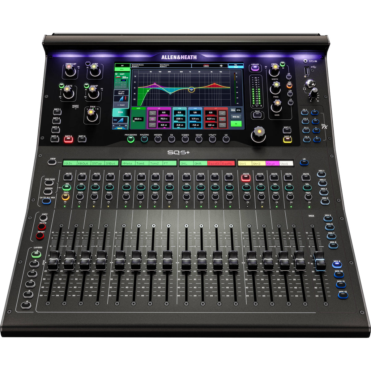 Allen & Heath SQ5+ 48-Input 44-Bus Digital Mixer with 16+1 Motorized Faders and RackUltra FX