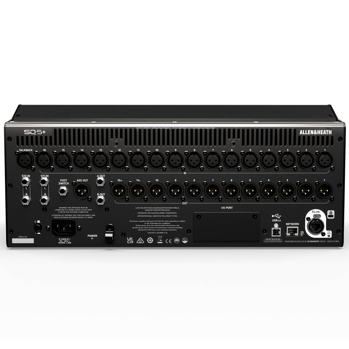 Allen & Heath SQ5+ 48-Input 44-Bus Digital Mixer with 16+1 Motorized Faders and RackUltra FX