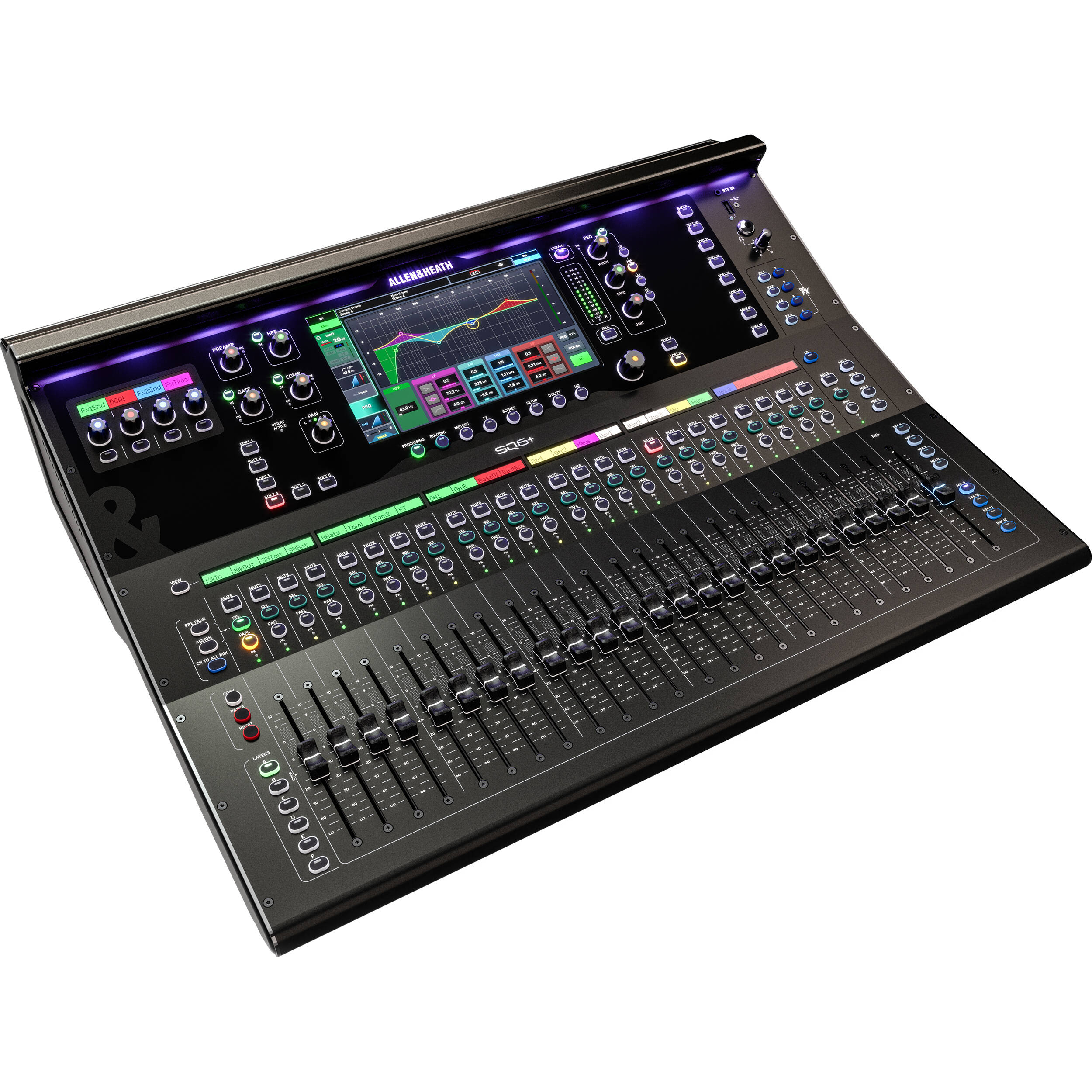 Allen & Heath SQ6+ 48-Input 44-Bus Digital Mixer with 24+1 Motorized Faders and RackUltra FX