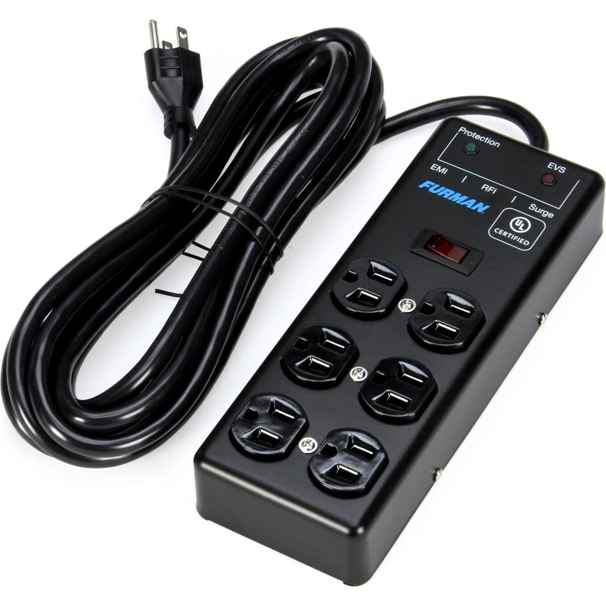 Furman SS-6B-PRO Pro Plugs Series 6-Outlet 2x3 Surge Protector with Extreme Voltage Shutdown (15')