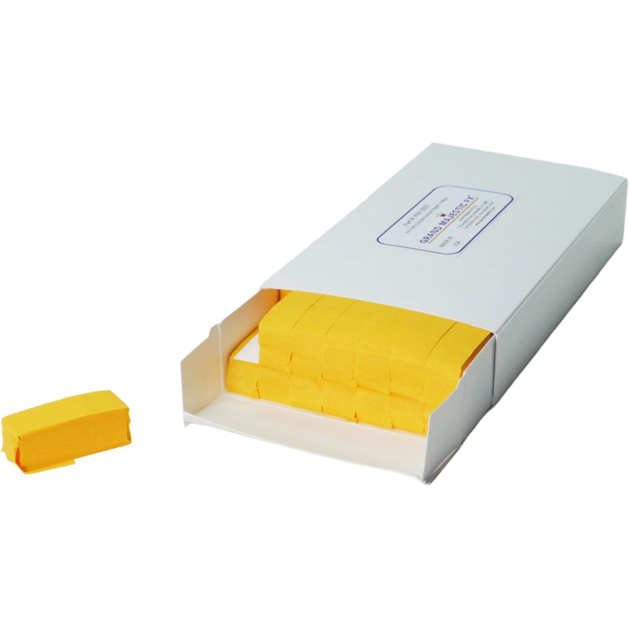 Grand Majestic FX Pro Fetti 1lb Box of Stacked Paper Confetti (Yellow)