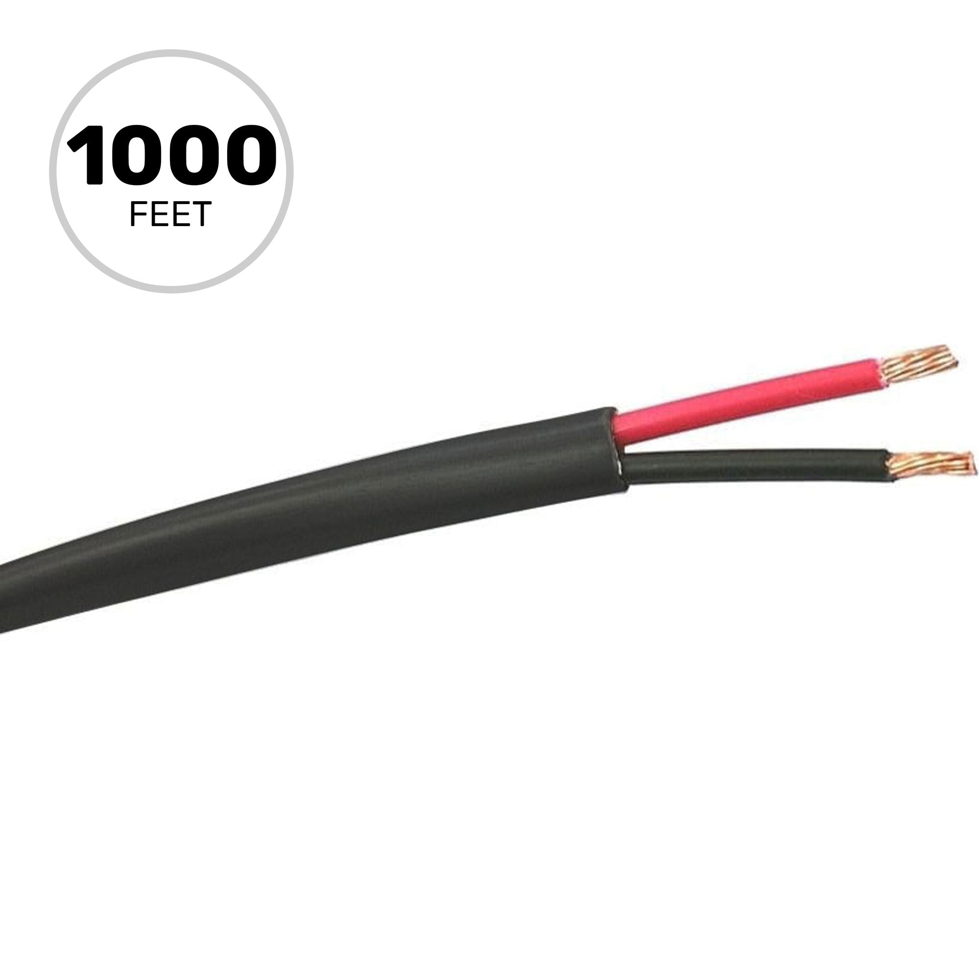 West Penn 221 Non-Plenum 22/2 Unshielded CMR Speaker Wire (Black, 1000' Roll)