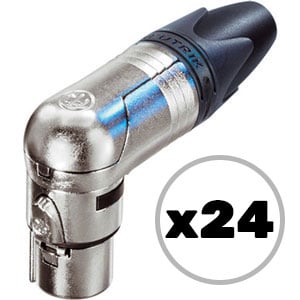 Custom Cable 24x NC3FRX Silver/Silver 90º Female XLR