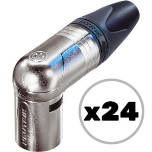 Custom Cable 24x NC3MRX Silver/Silver 90º Male XLR