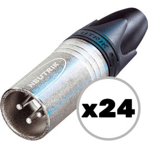 Custom Cable 24x NC3MXX Silver/Silver Male XLR