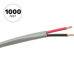 West Penn 25224B Plenum Rated 18 AWG 2 Conductor Unshielded CMR Speaker Wire (Grey, 1000' Roll) Image 1