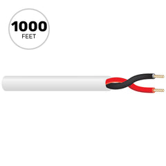 West Penn 25226B Plenum Rated 14 AWG 2 Conductor Unshielded CMR Speaker Wire (White, 1000' Roll) Image 1