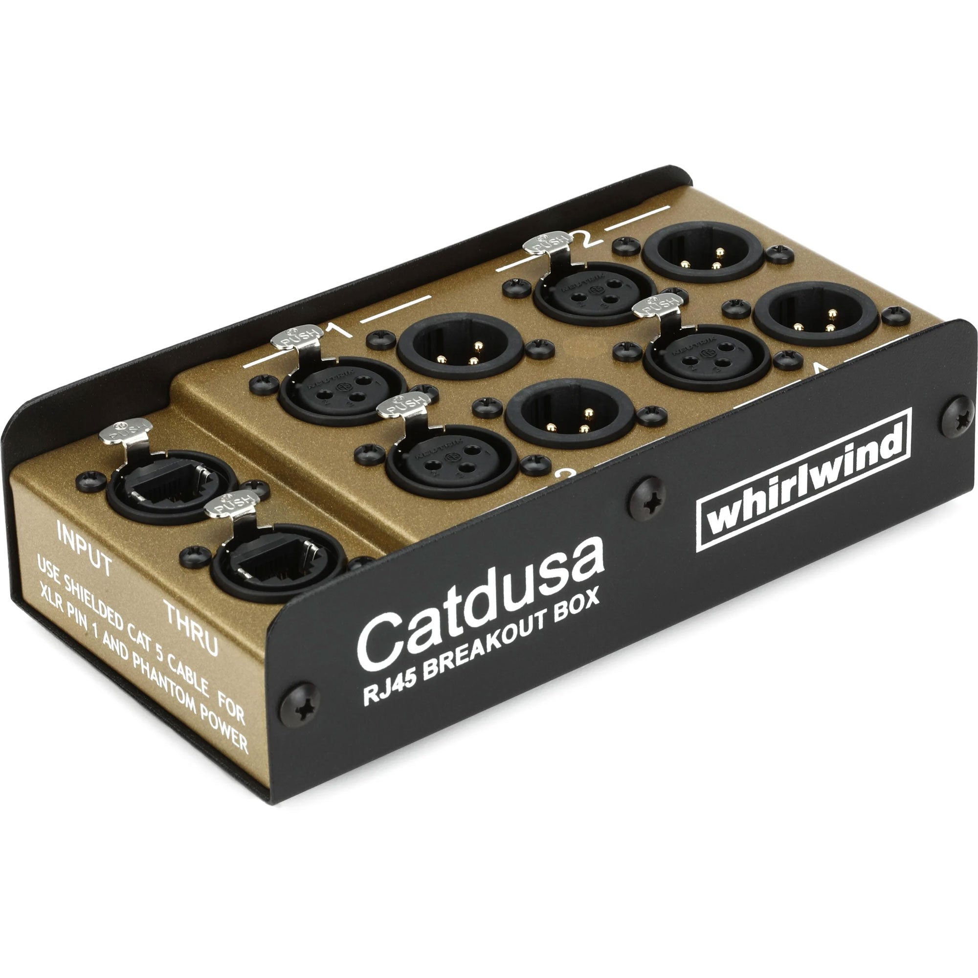 Whirlwind Catdusa Snake Box, 4 Channel, XLRF/XLRM Pairs, Cat5e Ethercon I/O