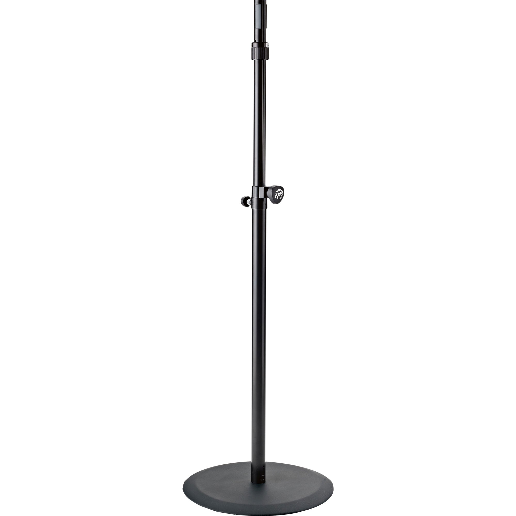 K&M Stands 26737 Ring Lock Speaker Stand with Round Base (Black)