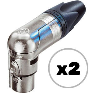 Custom Cable 2x NC3FRX Silver/Silver 90º Female XLR