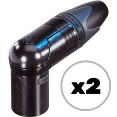 Custom Cable 2x NC3MRX-BAG Black/Silver 90° Male XLR Image 1
