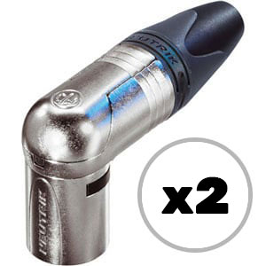 Custom Cable 2x NC3MRX Silver/Silver 90º Male XLR