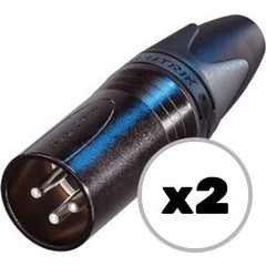 Custom Cable 2x NC3MXX-BAG Black/Silver Male XLR Image 1