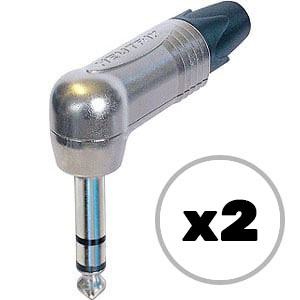 Custom Cable 2x NP3RX Silver/Silver 90º 1/4" TRS