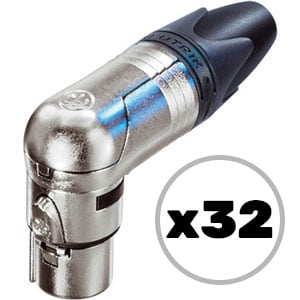 Custom Cable 32x NC3FRX Silver/Silver 90º Female XLR