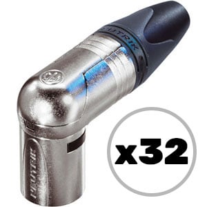 Custom Cable 32x NC3MRX Silver/Silver 90º Male XLR