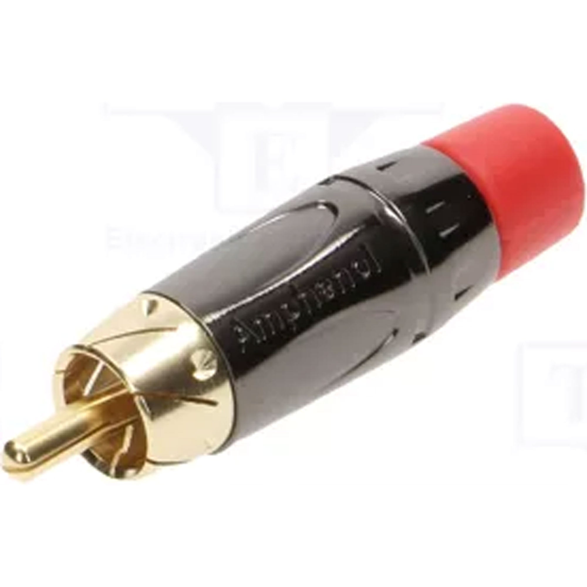 Amphenol ACPL-CRD Gold Plated Male RCA Phono Cable Mount Connector (Black Chrome/Red)