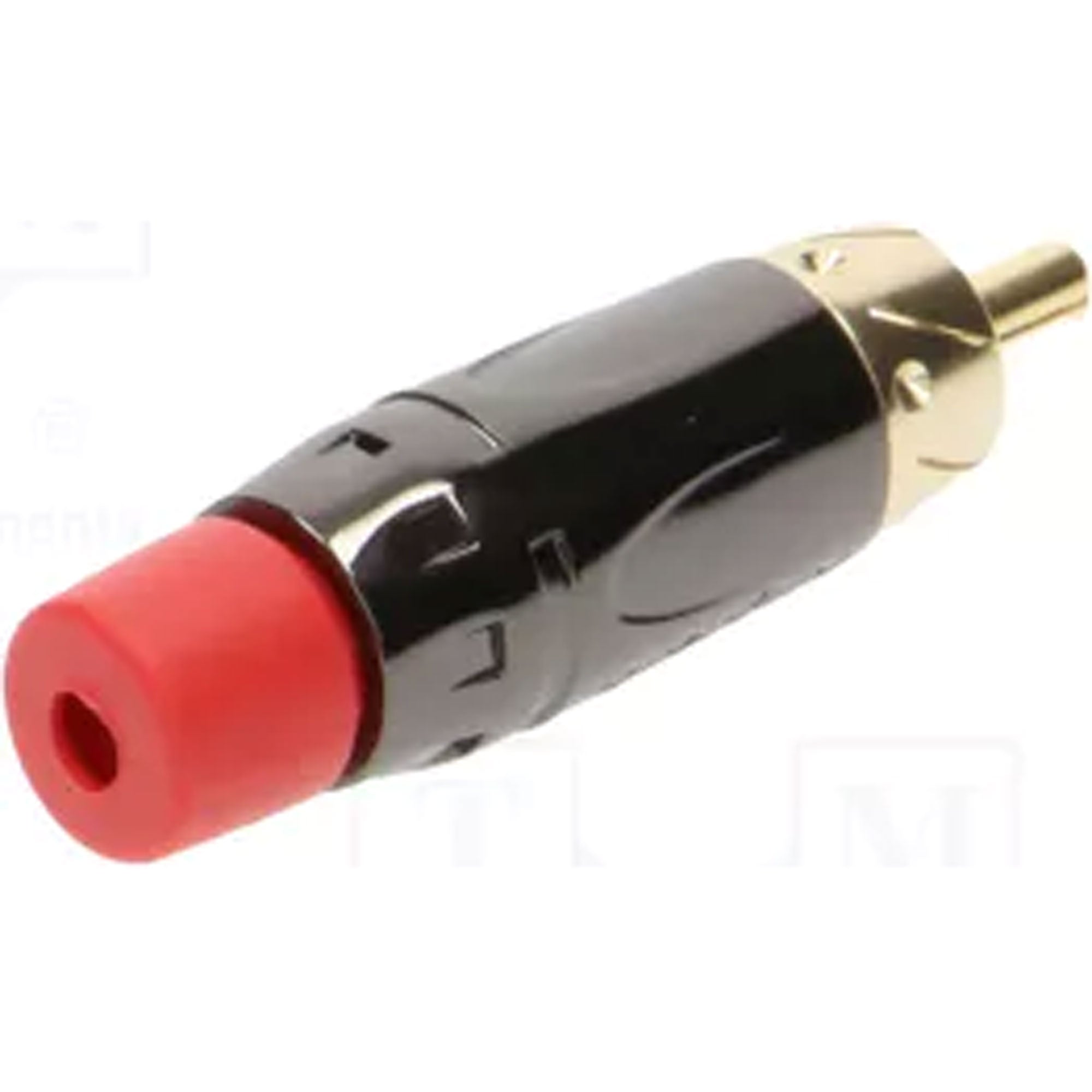Amphenol ACPL-CRD Gold Plated Male RCA Phono Cable Mount Connector (Black Chrome/Red, 50 Pack)