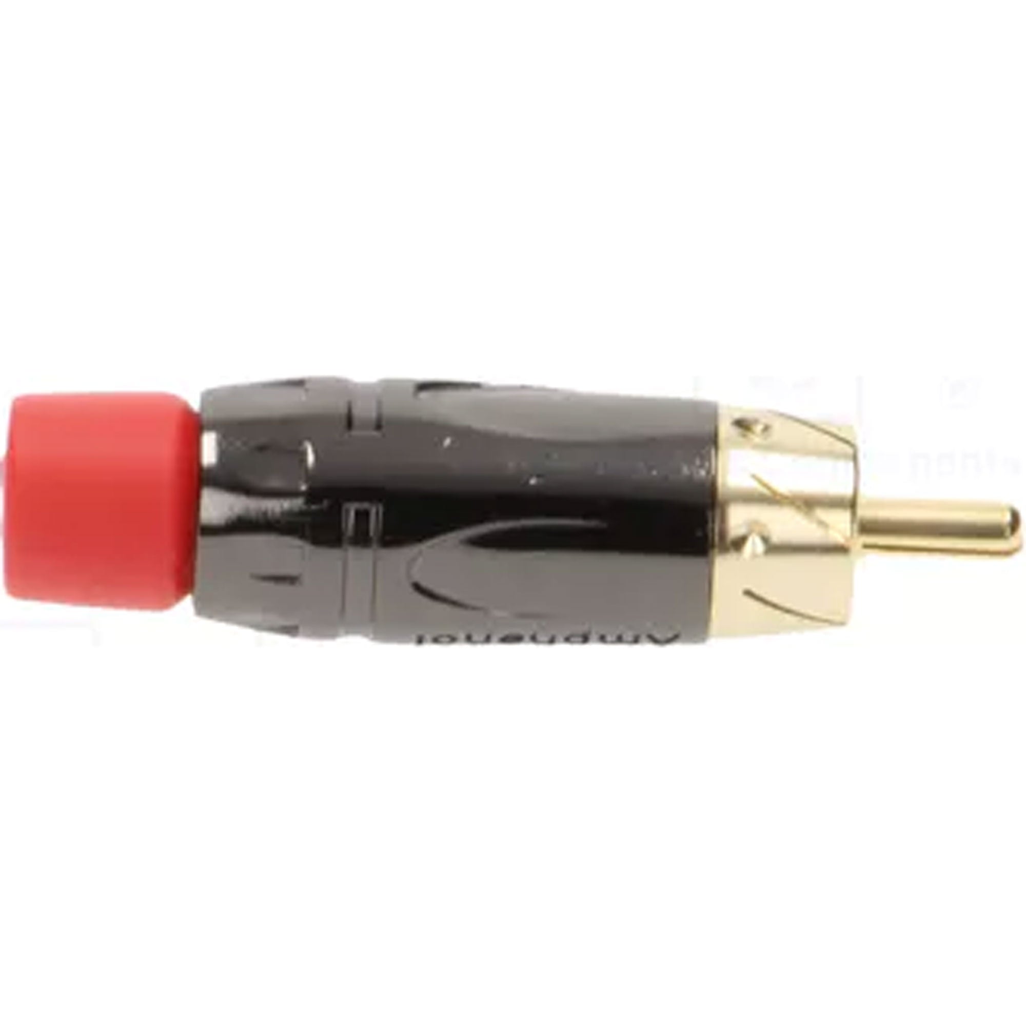 Amphenol ACPL-CRD Gold Plated Male RCA Phono Cable Mount Connector (Black Chrome/Red, Box of 100)