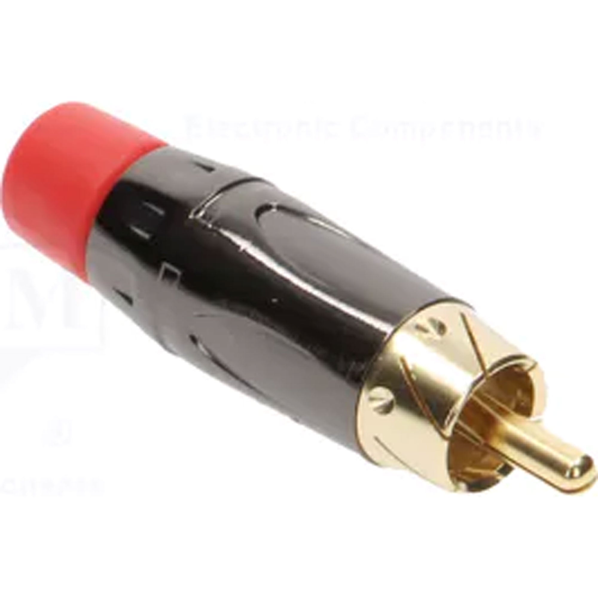 Amphenol ACPL-CRD Gold Plated Male RCA Phono Cable Mount Connector (Black Chrome/Red)