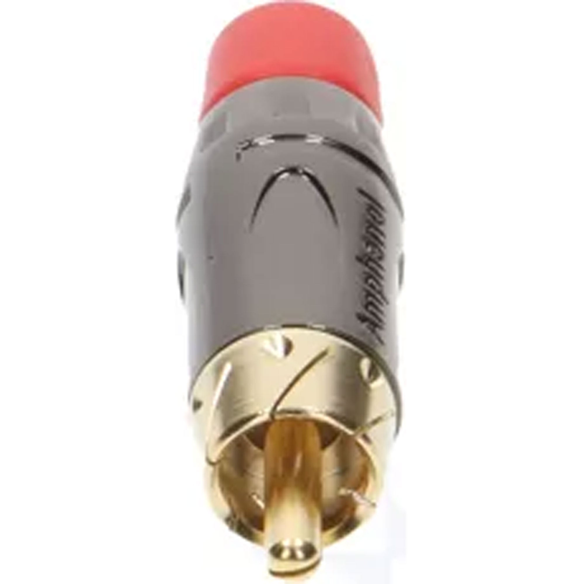 Amphenol ACPL-CRD Gold Plated Male RCA Phono Cable Mount Connector (Black Chrome/Red)