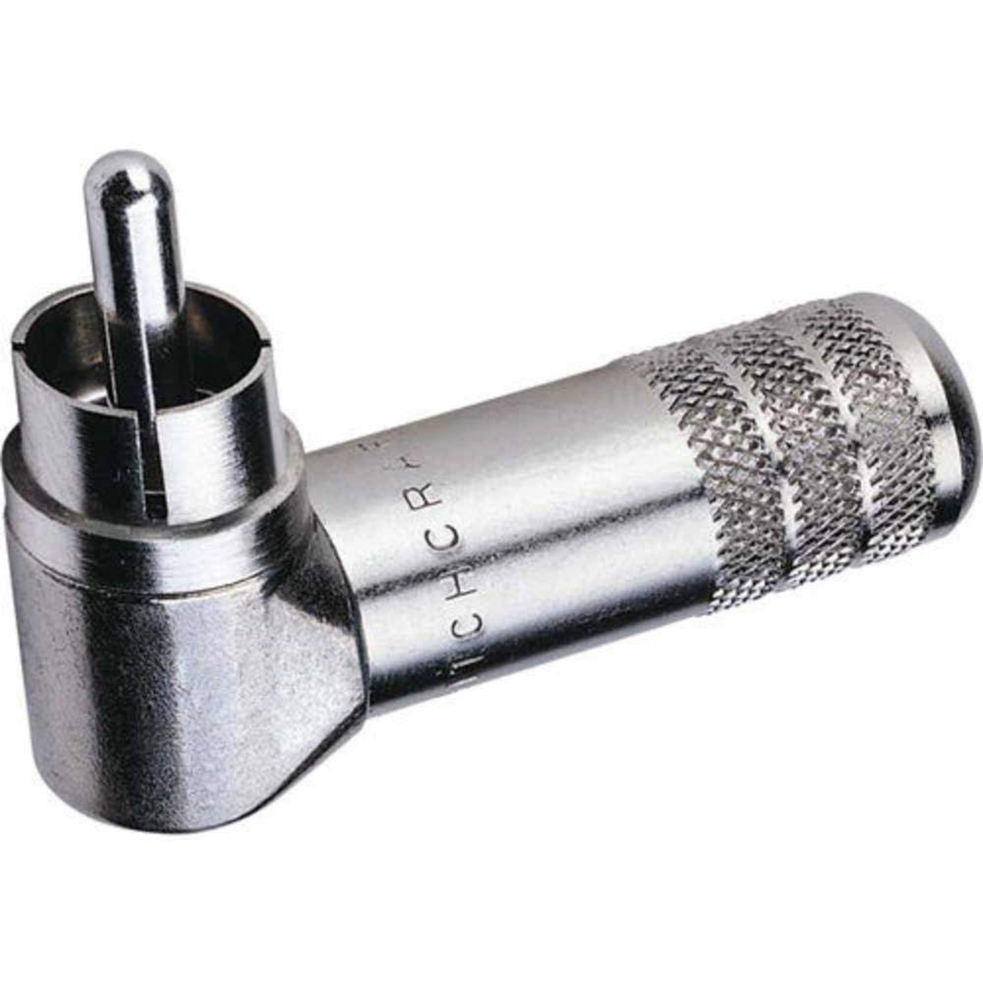 Switchcraft 3502RA Right Angle Cable Mount RCA Plug (Nickel/Silver)