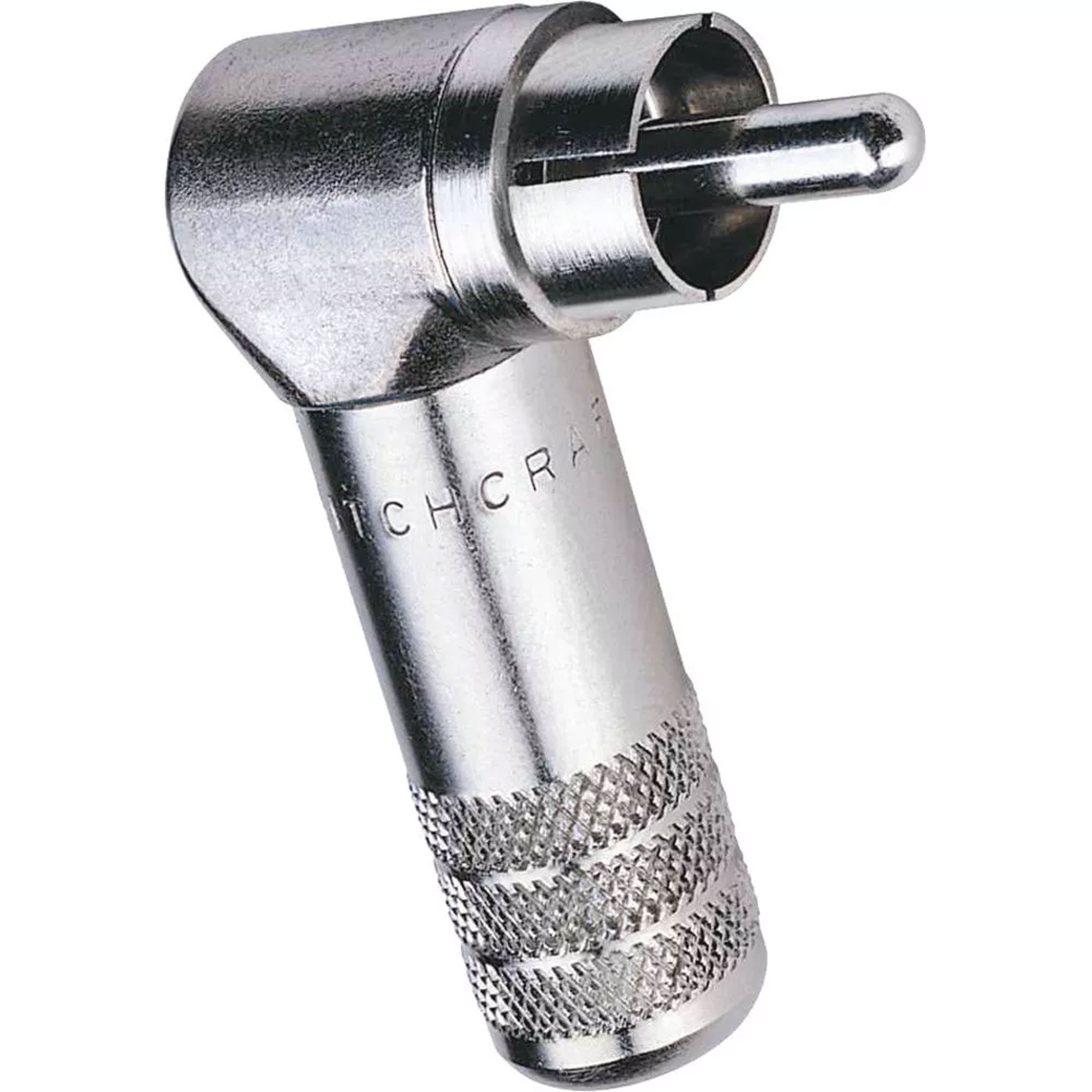 Switchcraft 3502RA Right Angle Cable Mount RCA Plug (Nickel/Silver)