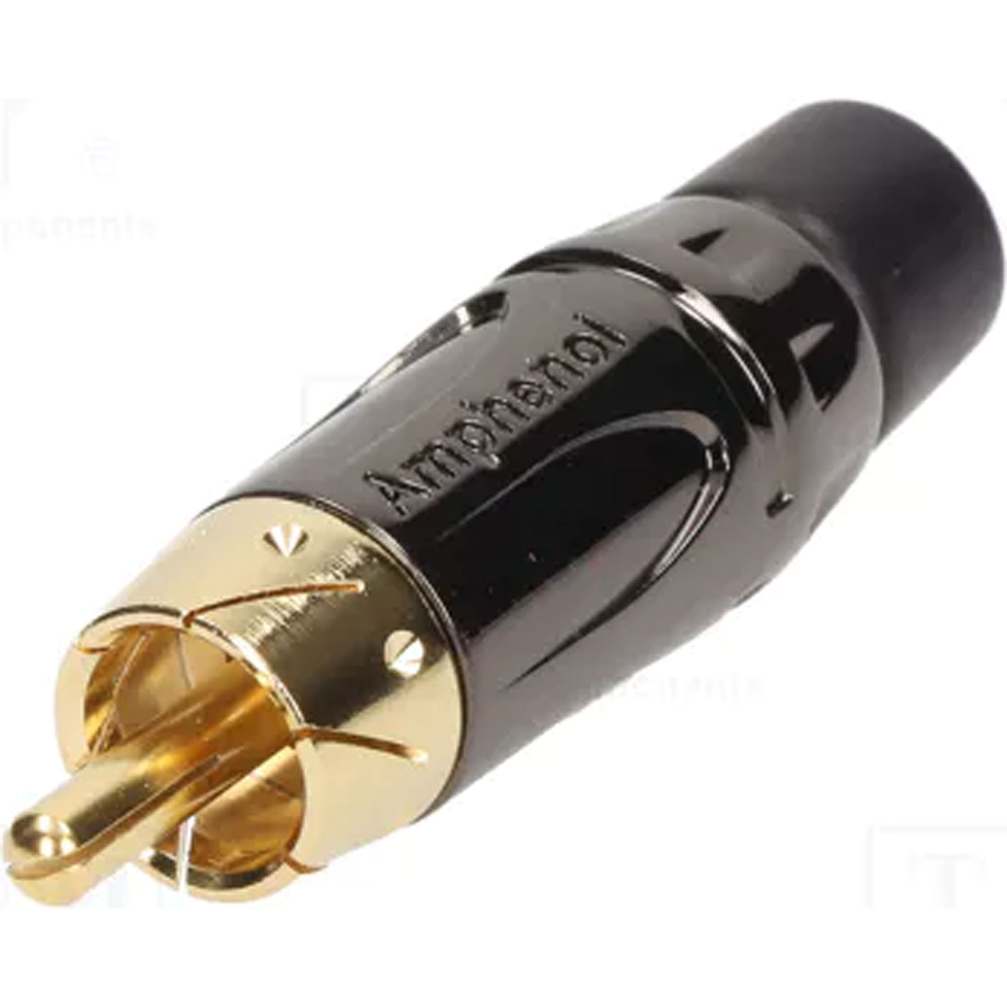 Amphenol ACPL-CBK Gold Plated Male RCA Phono Cable Mount Connector (Black Chrome/Black, Box of 100)