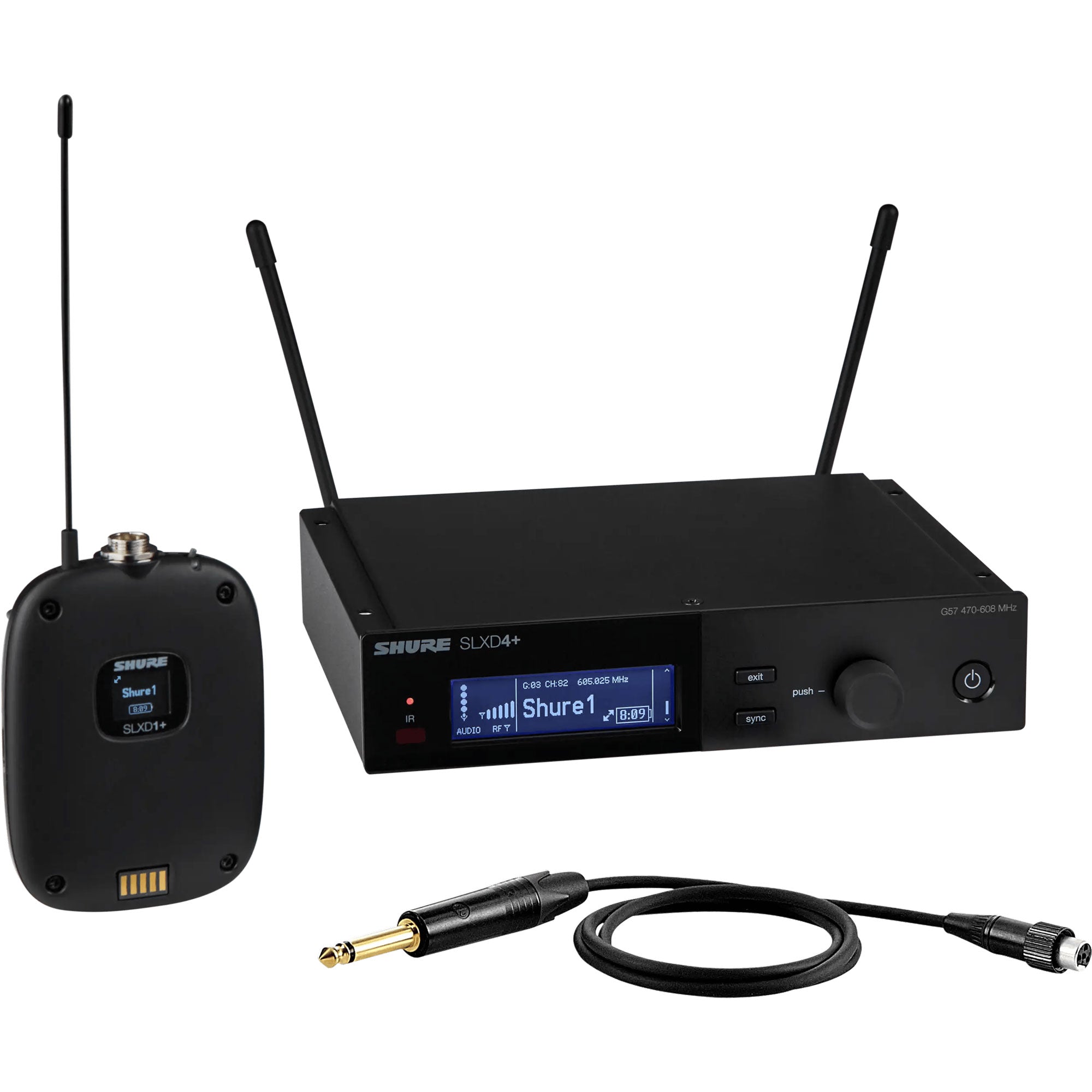 Shure SLXD14+ Digital Wireless Guitar System (G57: 470-608 MHz)