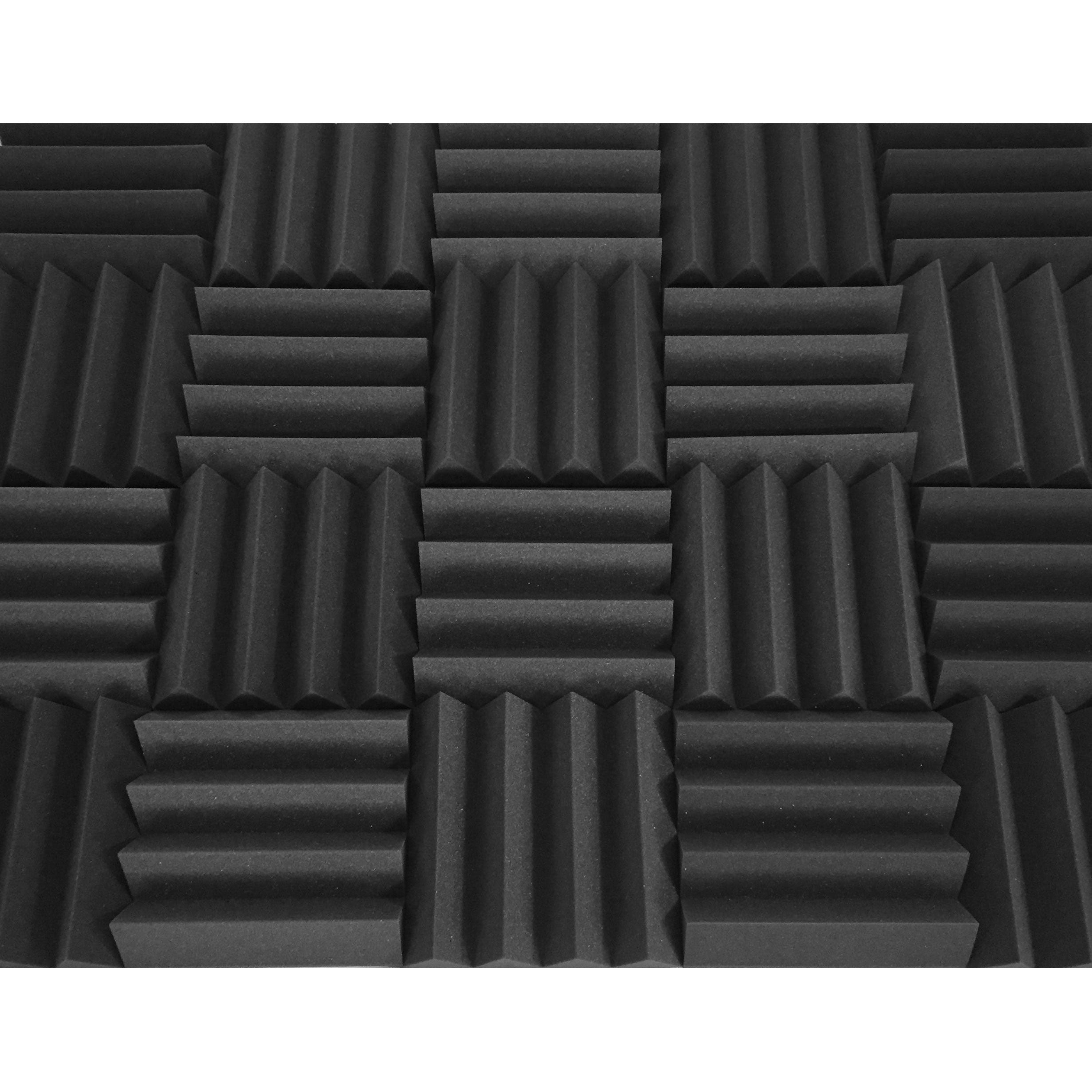 Performance Audio 12" x 12" x 3" Wedge Acoustic Foam Tile (Charcoal, 48 Pack)