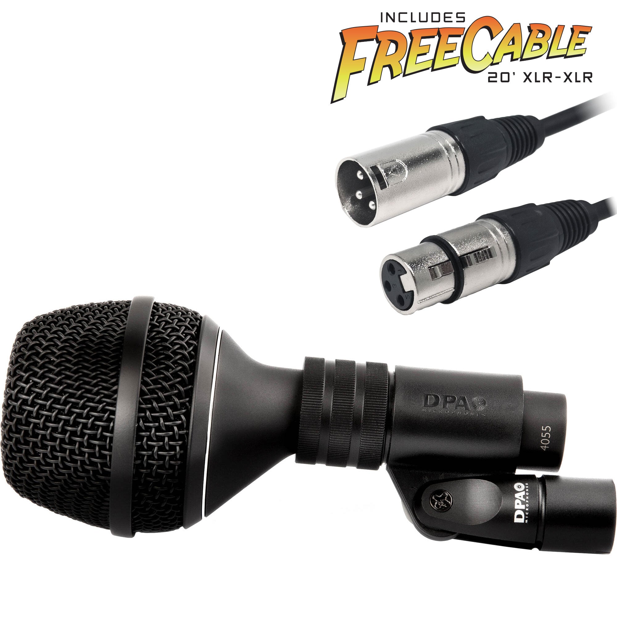 DPA Microphones 4055 Kick Drum Microphone with Holder with FREE 20' XLR Cable