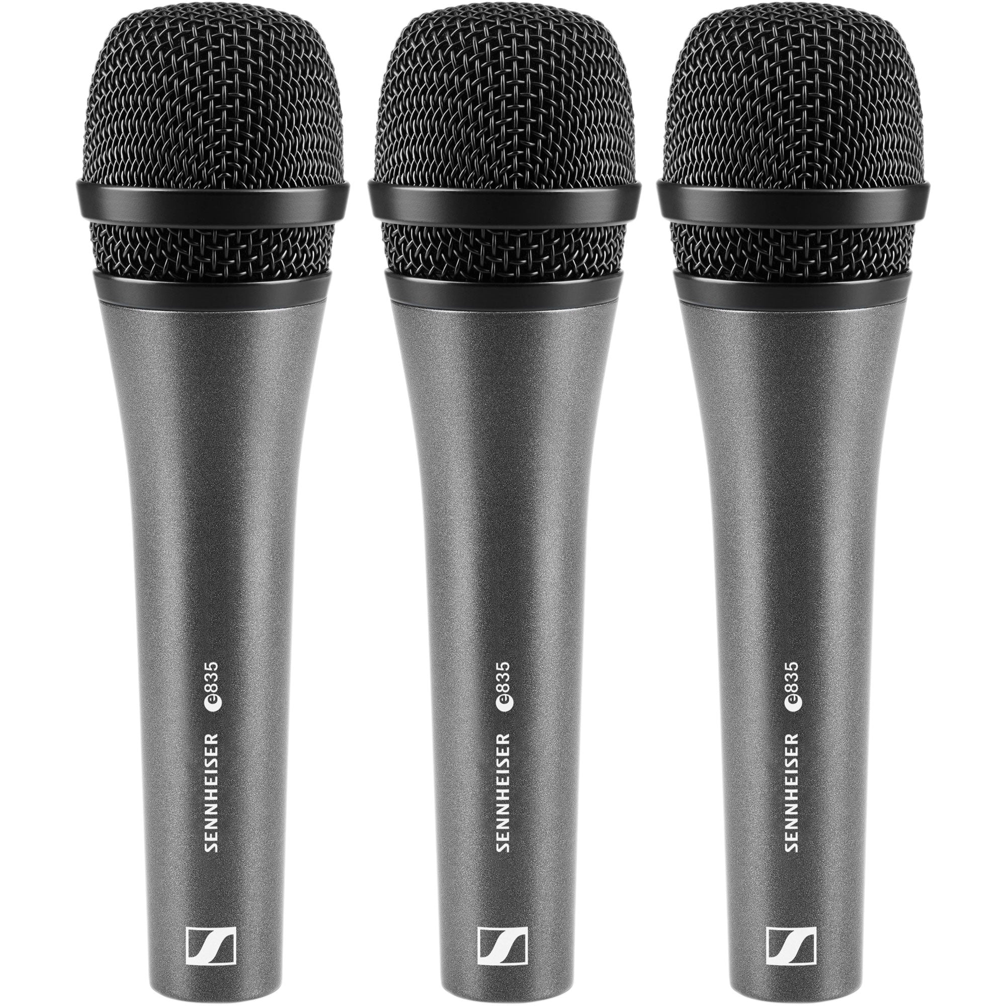 Sennheiser e 835 Handheld Cardioid Dynamic Vocal Microphone (3 Pack)