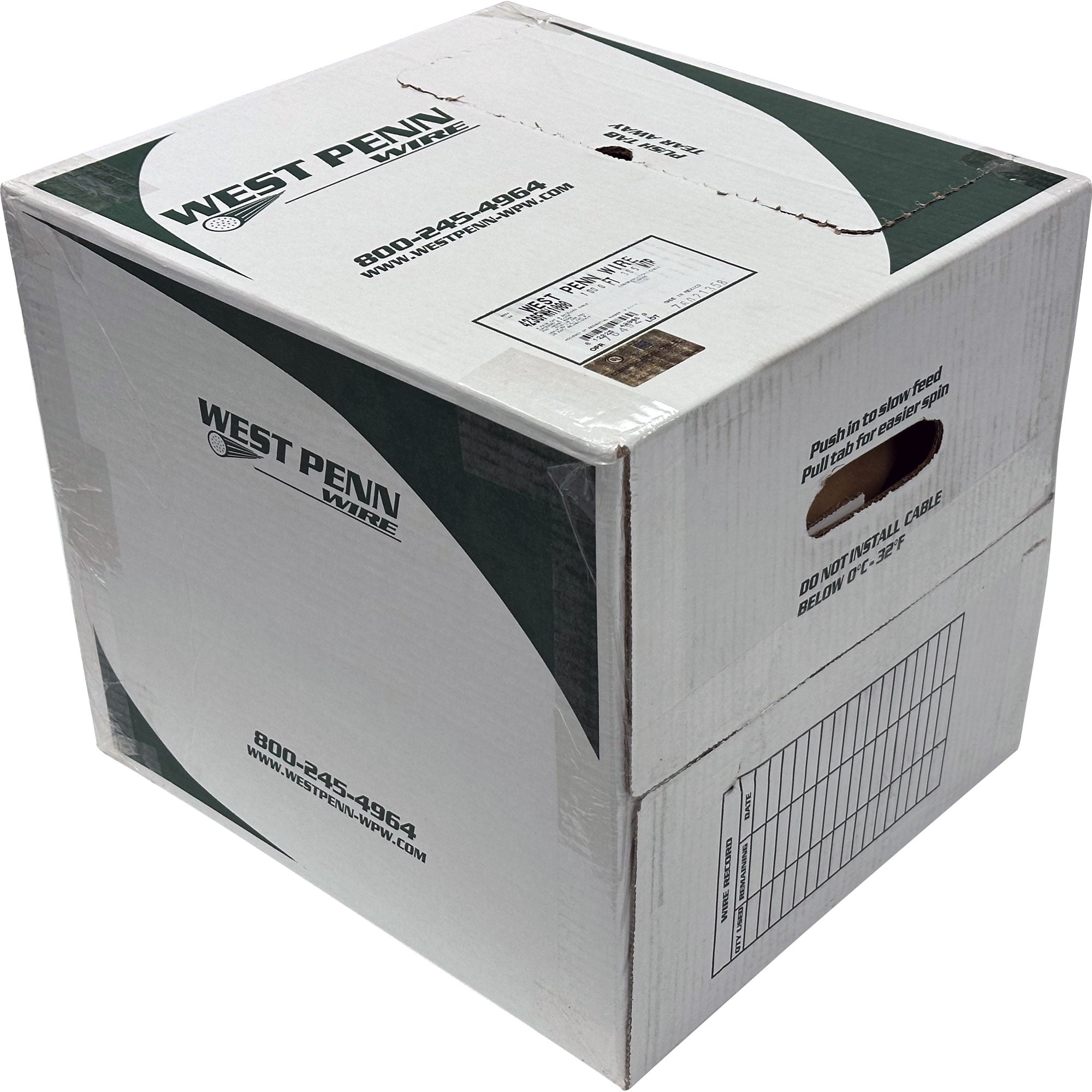 West Penn 4236F Shielded Category 6+ CMR 10/100/1000 BaseT Ethernet Cable (Black, 1000' Roll)