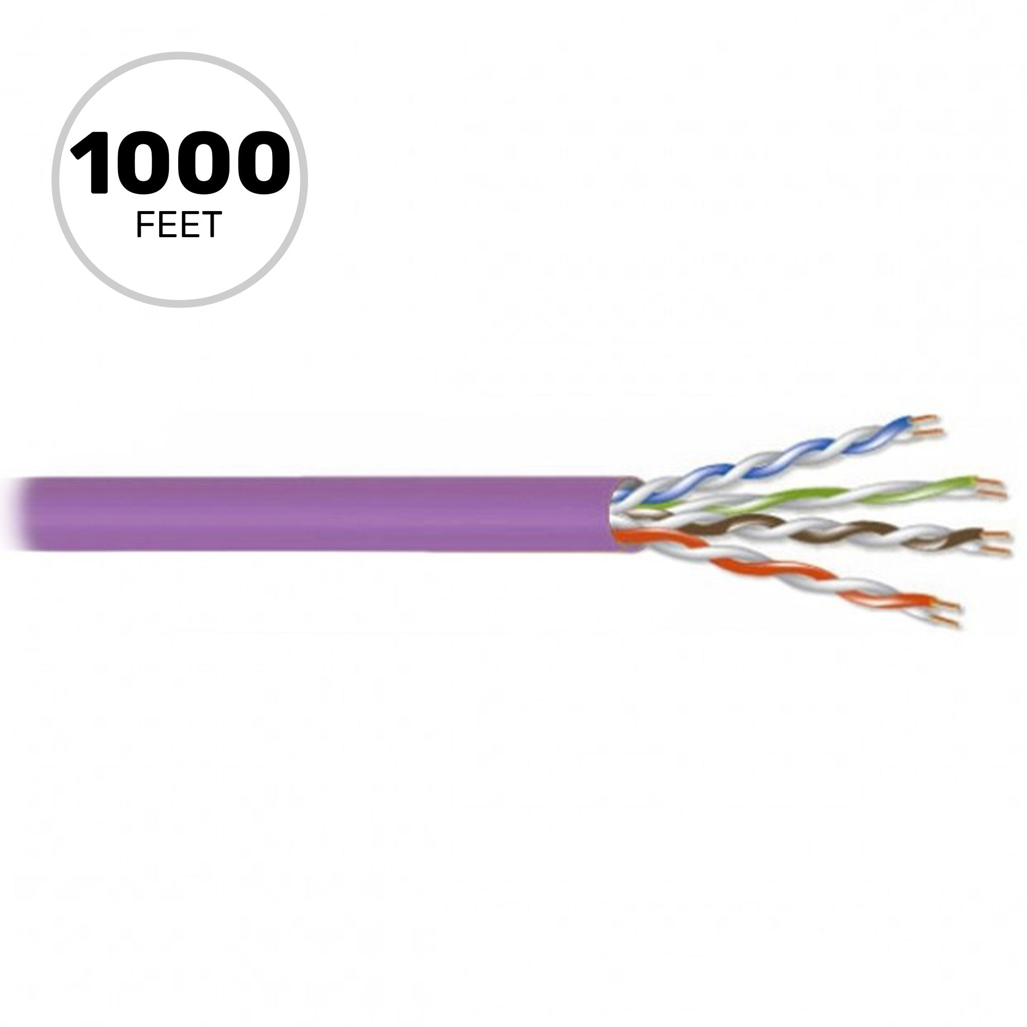 West Penn 4245EZ 24AWG 4-Pair Unshielded Cat 5e UTP CMR Ethernet Cable (Purple, 1000' Roll)