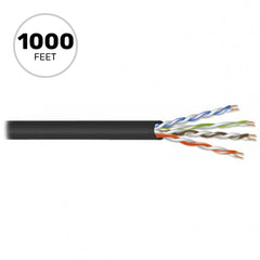 West Penn 4246EZ Category 6 UTP 10/100/1000 BaseT Ethernet Cable (Black, 1000' Roll) Image 1