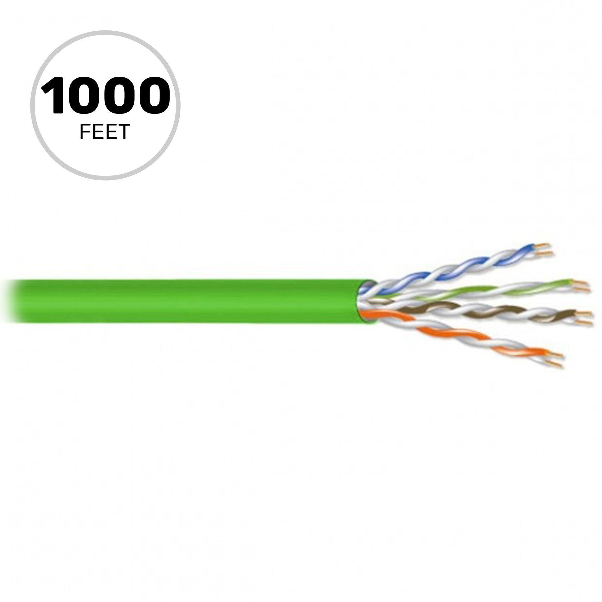 West Penn 254246EZ Plenum 23AWG Category 6 UTP Ethernet Cable (Security Green, 1000' Roll)