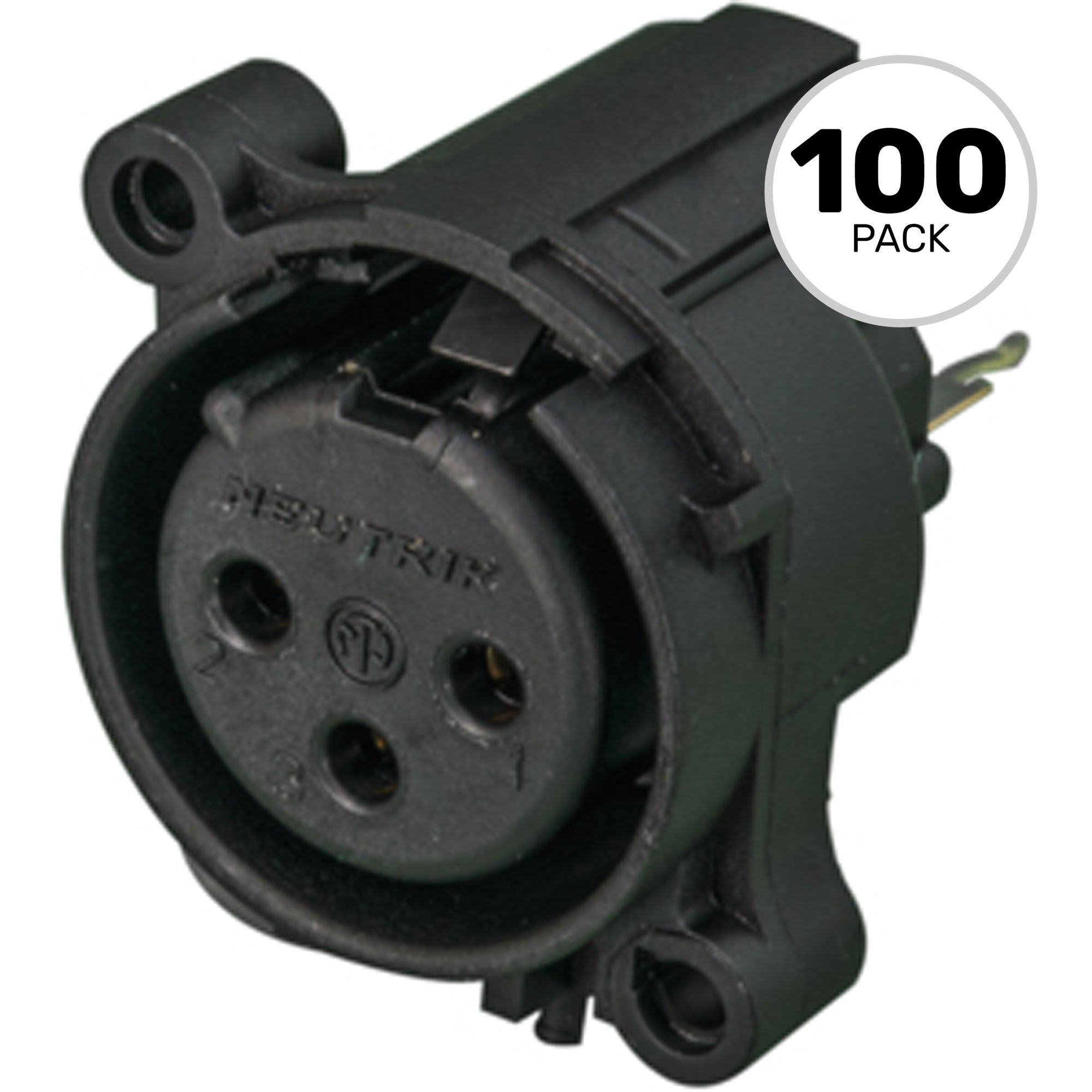 Neutrik NC3FAAV-0 Vertical PCB Female 3-Pin XLR Chassis Connector (Box of 100)