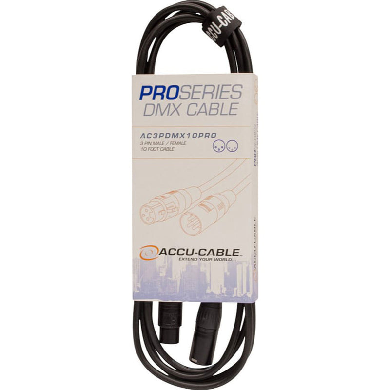 American DJ Accu-Cable AC3PDMX10PRO 3-Pin Pro Series DMX Cable (10')