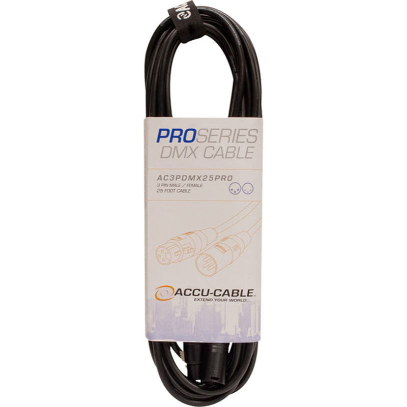 American DJ Accu-Cable AC3PDMX25PRO 3-Pin Pro Series DMX Cable (25')