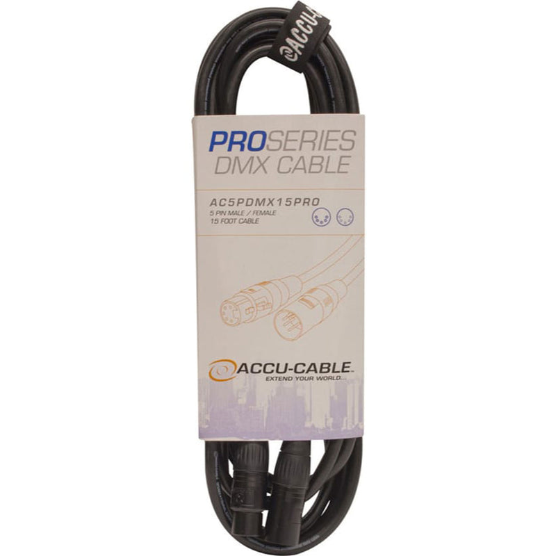 American DJ Accu-Cable AC5PDMX15PRO 5-Pin Pro Series DMX Cable (15')