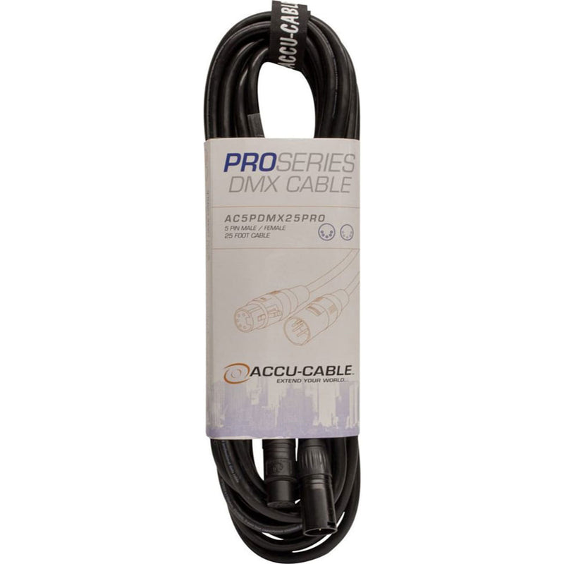 American DJ Accu-Cable AC5PDMX25PRO 5-Pin Professional DMX Cable (25')