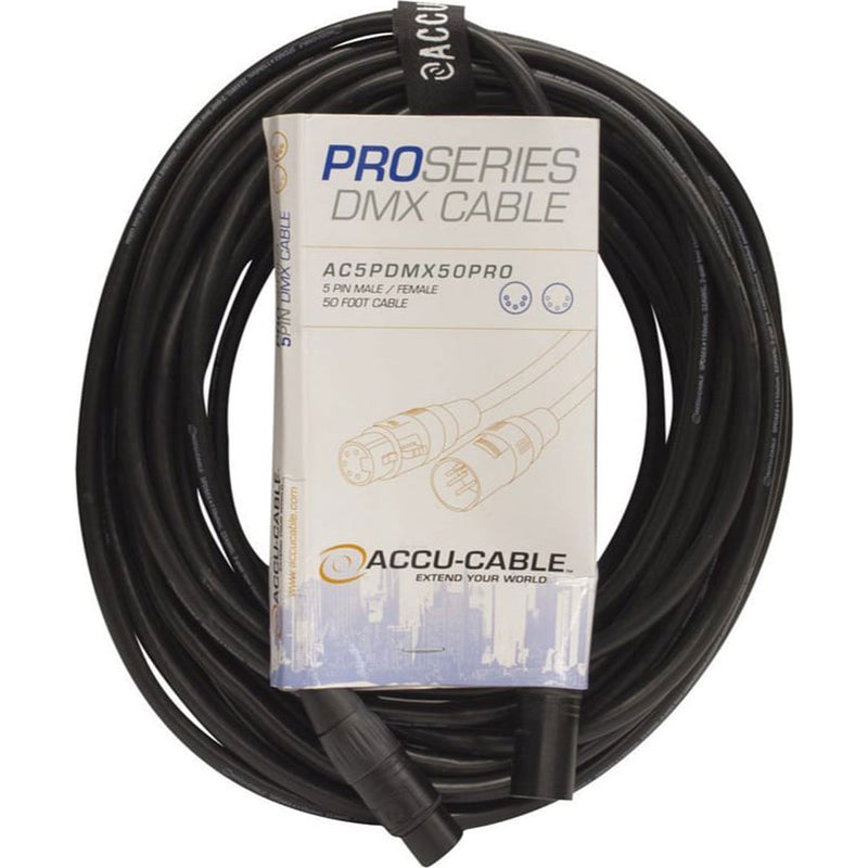 American DJ Accu-Cable AC5PDMX50PRO 5-Pin Pro Series DMX Cable (50')